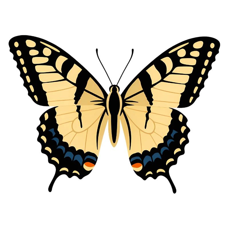 Ailes de papillon noir jaune