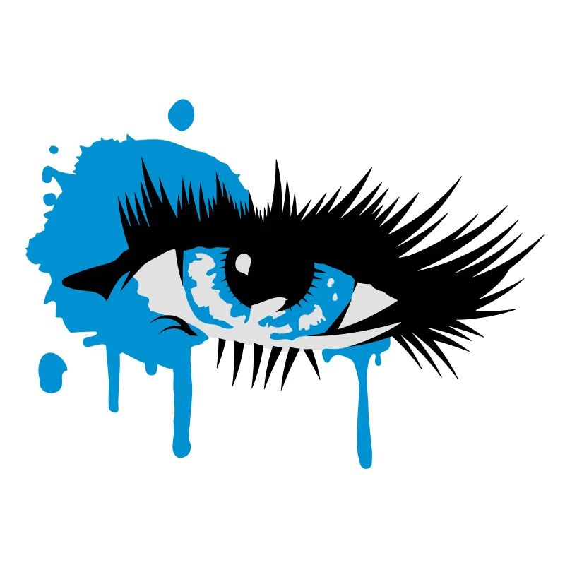 Un oeil coloré avec de longs cils
