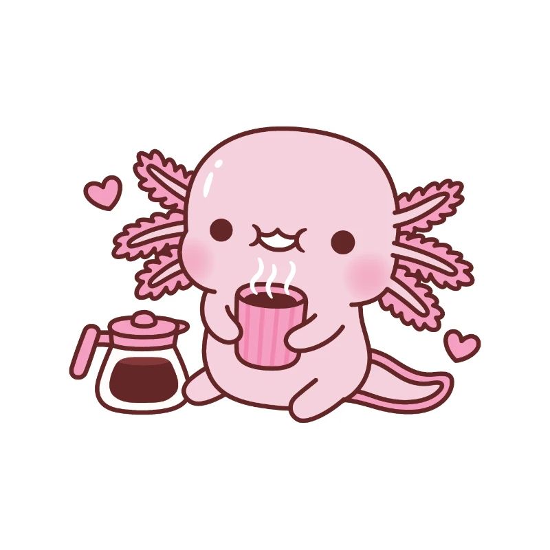 Mignon Axolotl aime le café chaud
