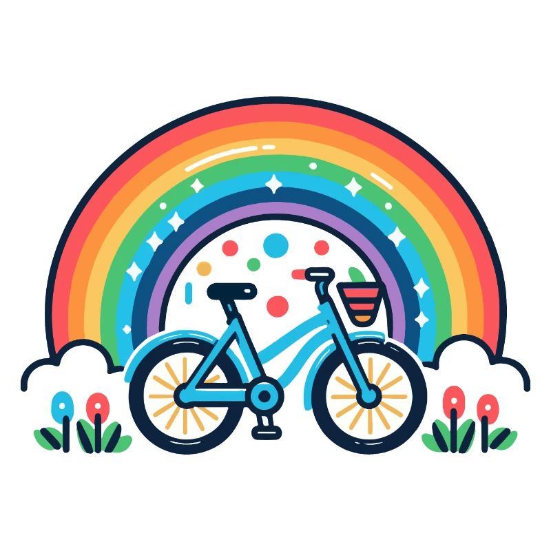 Rainbow Bicycle Joy Design