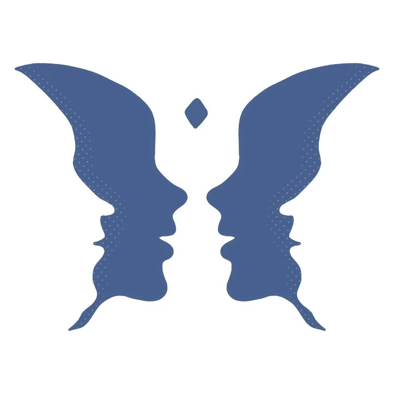 Küssende Gesichter oder ein Schmetterling