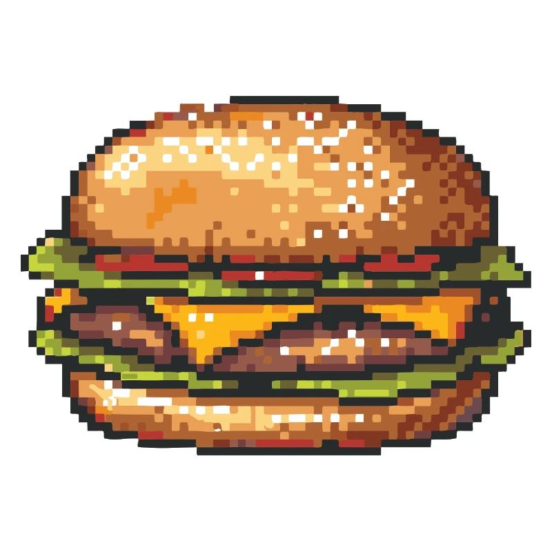 8Bit Hamburger Pixel Art