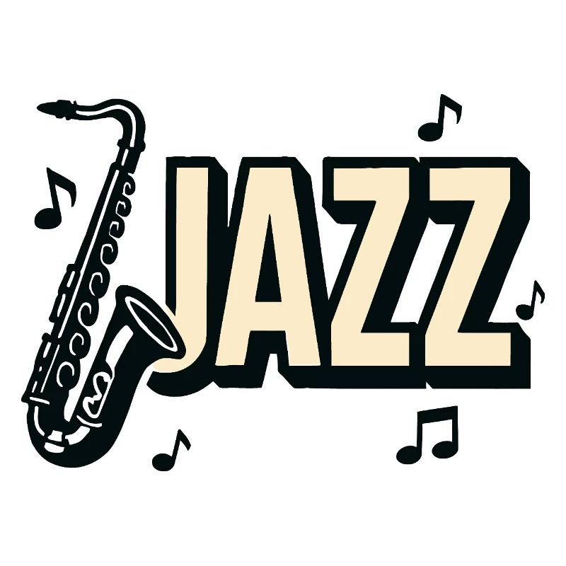 Typographie jazz saxophone notes de musique