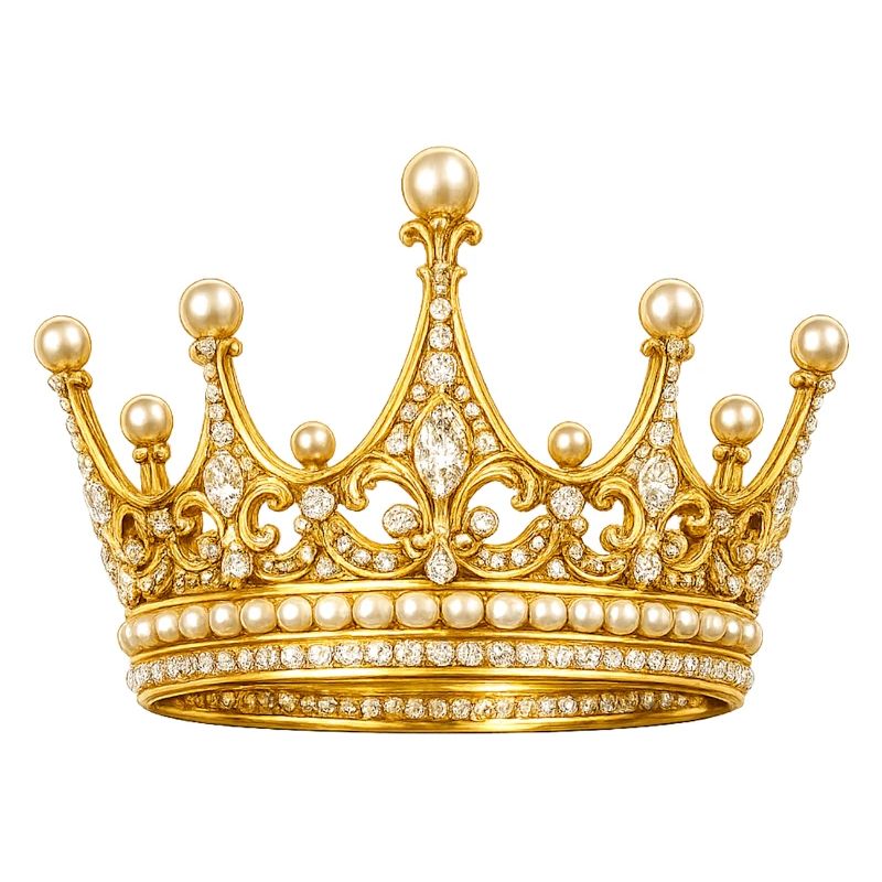 Couronne royale dorée avec des perles