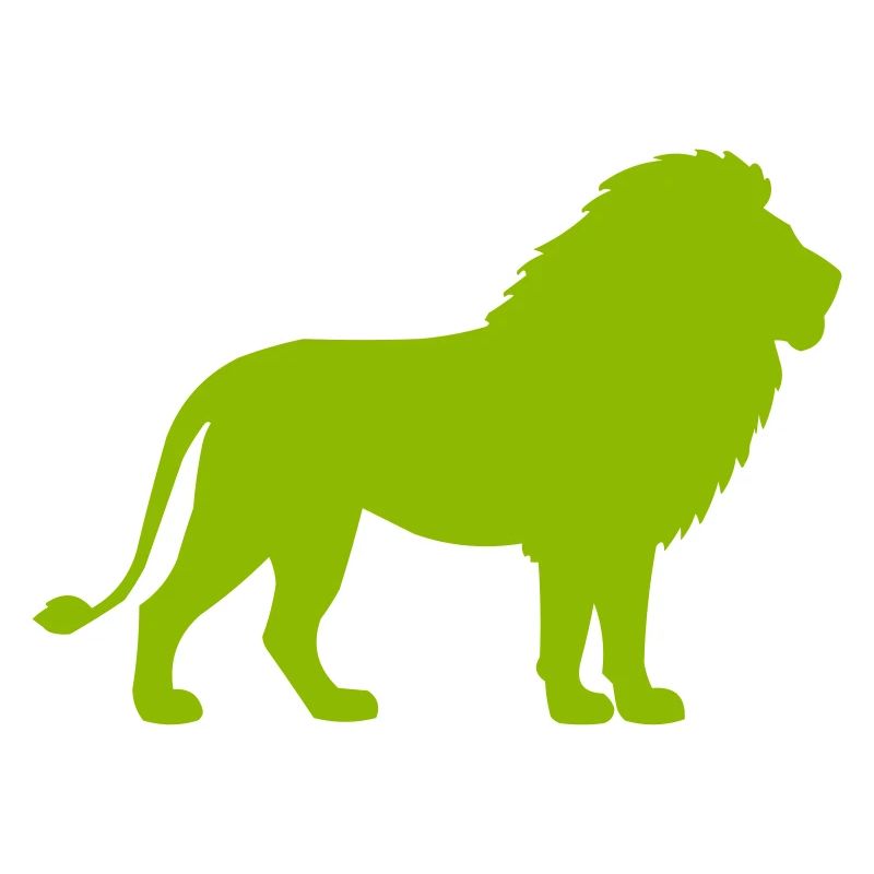Silhouette de Lion Vert Néon