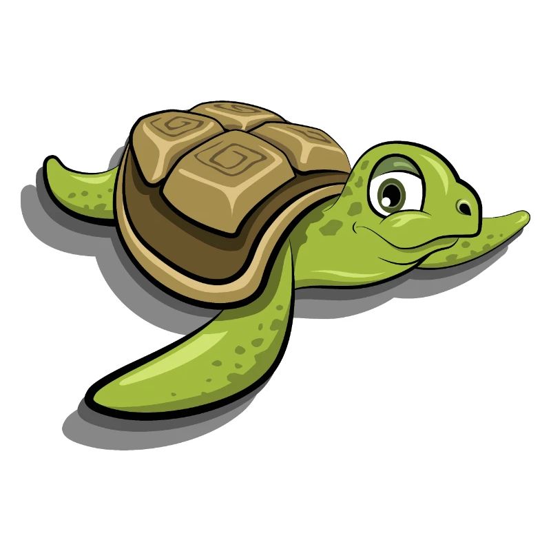 cute turtle comic sea animals cartoon icon
