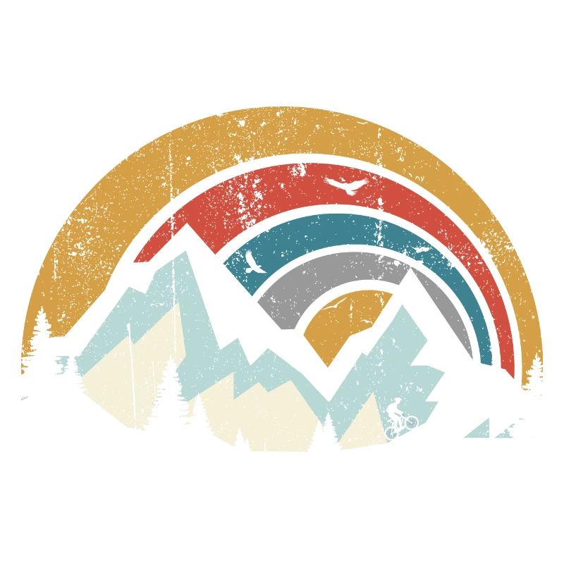 Retro Mountain Sunset Arc