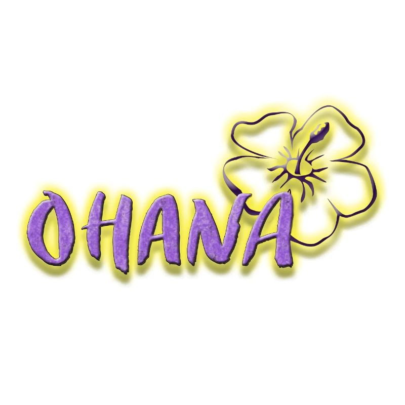 Ohana Fleurs d’hibiscus Logo violet fluo