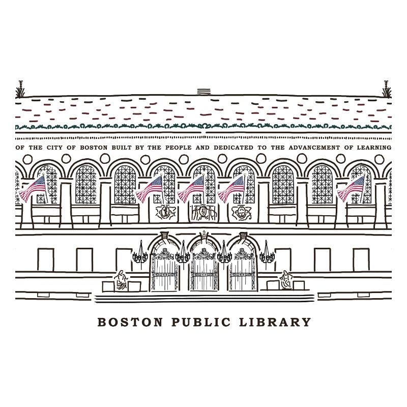 Boston, Drawing Public Library, USA