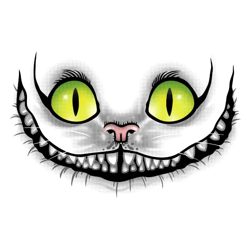 Chat noir sourit dans le noir