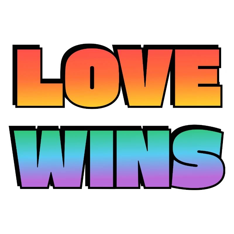 Love Wins Gradient Bold Text