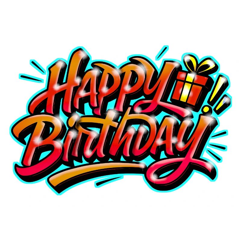 Graffiti HAPPY BIRTHDAY Name gift ideal