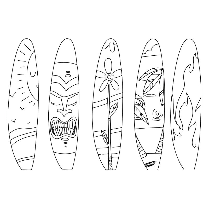 Collection Planches de Surf Tiki Rétro Aloha