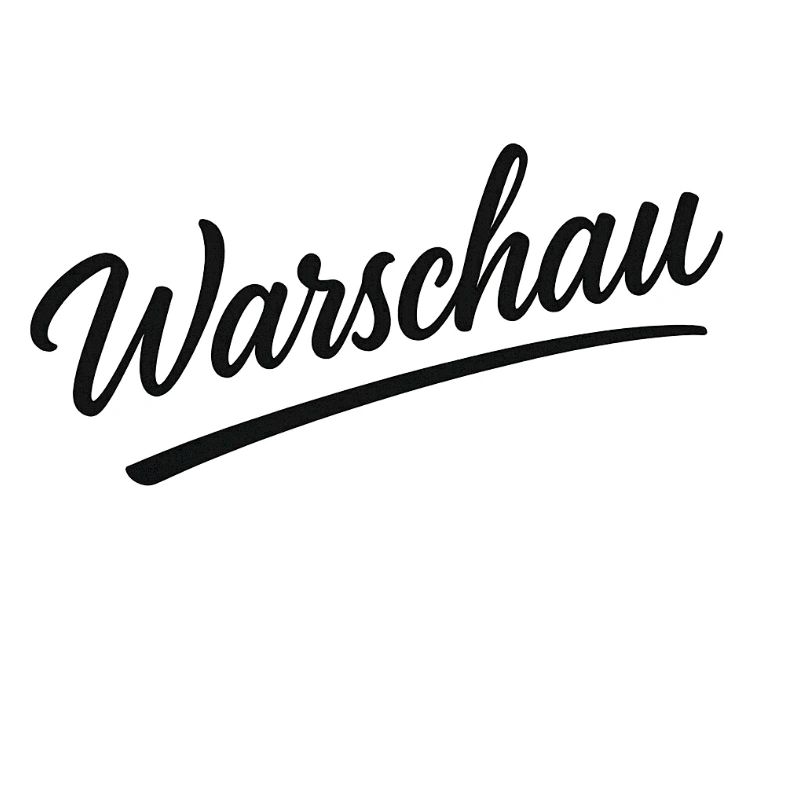 Warschau Schriftzug in Kursive