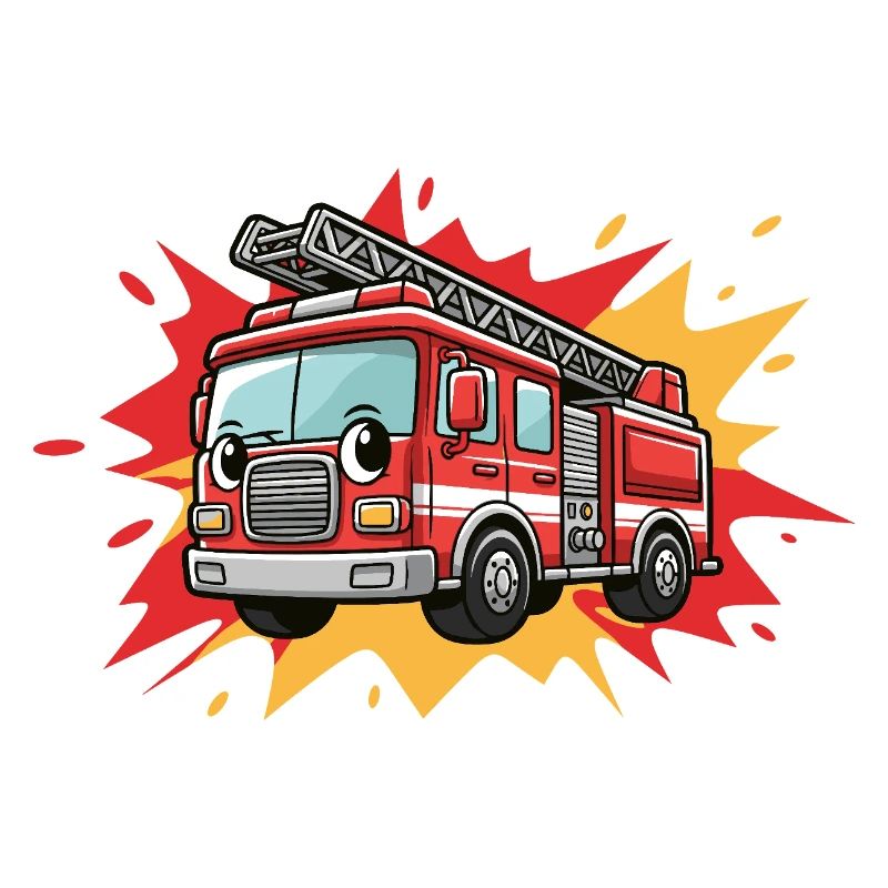 Camion de pompiers de dessins animés