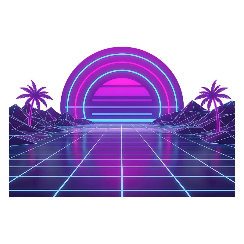 Motif néon Retro Synthwave Couchant
