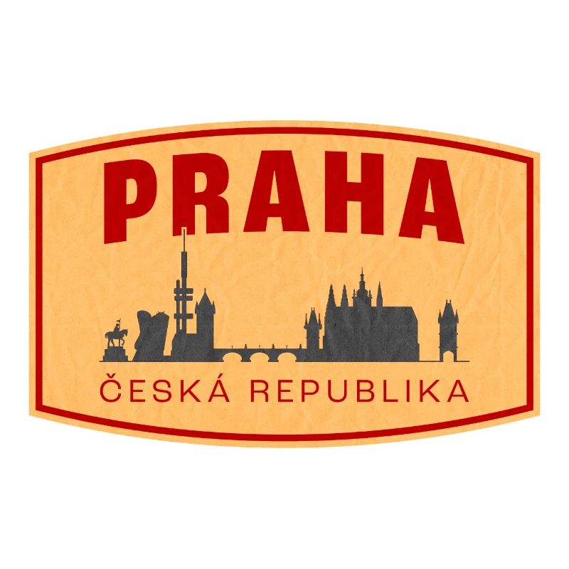 Praha Skyline & ČR Emblem
