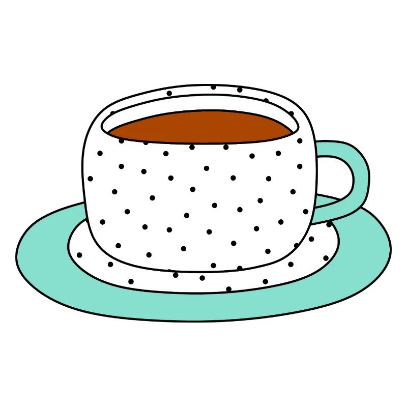 Conception de tasse et de soucoupe à pois