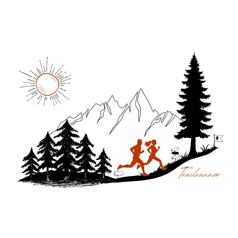 Trail Runner Gift Runner Mountains T-Shirt Pullover Hoodie