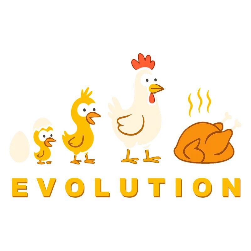 Evolution Hähnchen Broiler Huhn Lustig