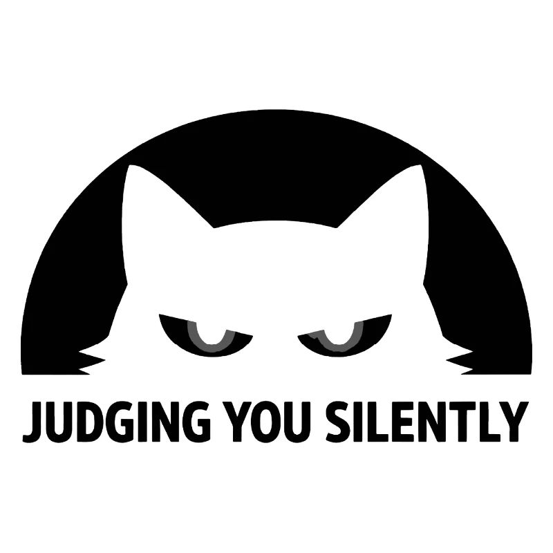 Cat Silent Judgment Black Humor