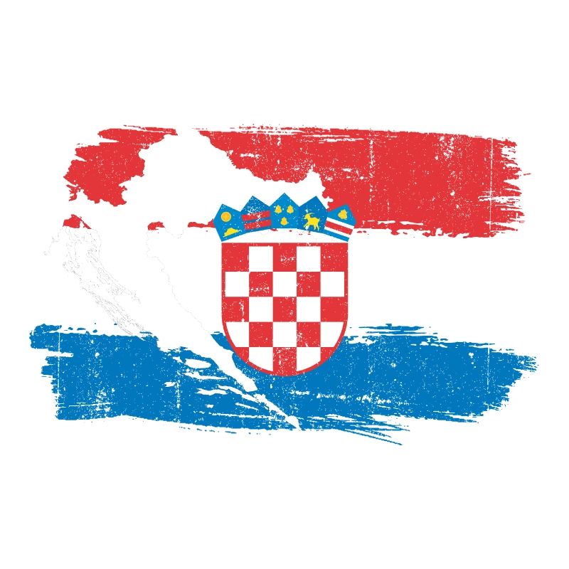 Drapeau croate à la brosse