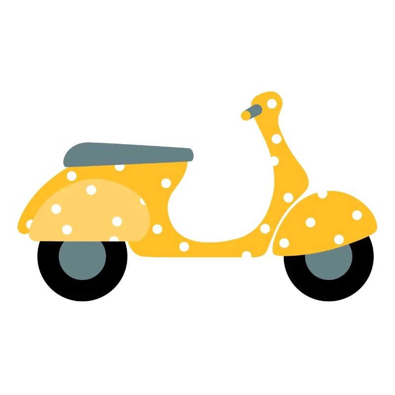 Scooter Dots Yellow Pattern Points Vacances Été Fun