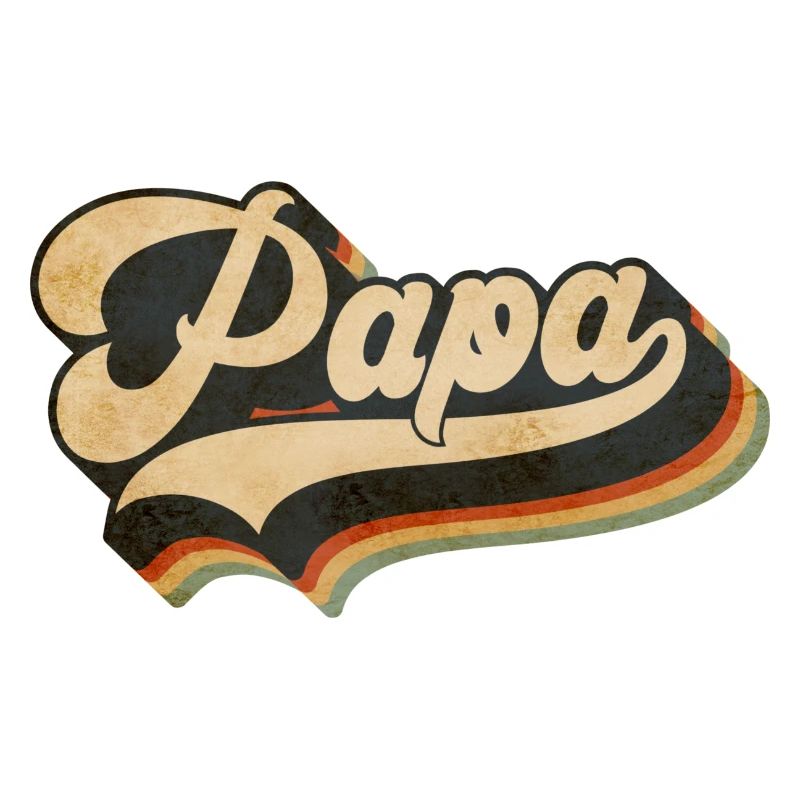 Papa Vintage Script Rainbow