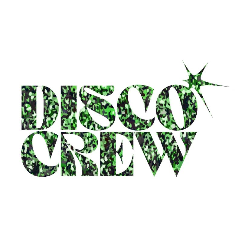 Disco Crew Glitter Green Typographie