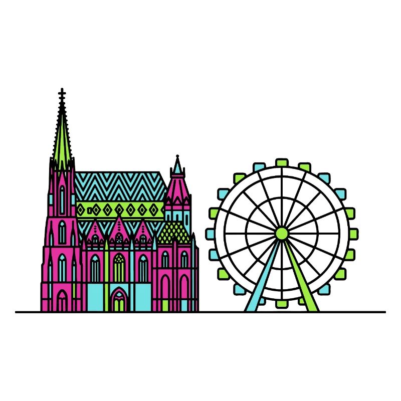 Wiener Stadtsilhouette St. Stephansdom Kunst