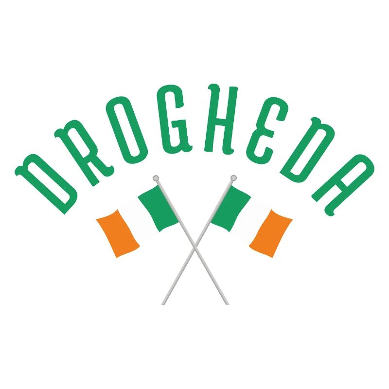 Drogheda Crossed Irish Flags Emblem