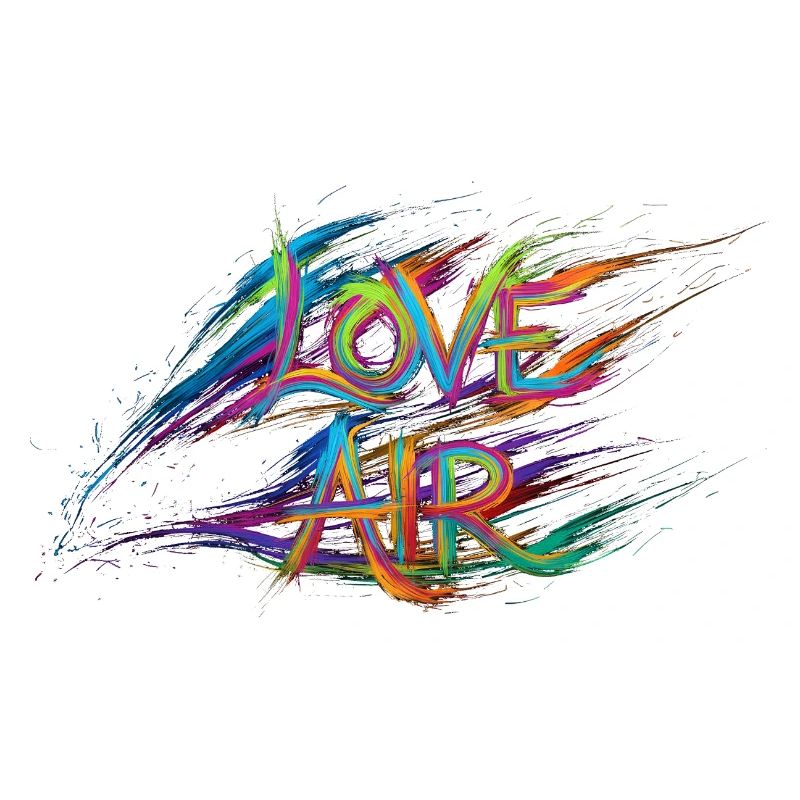 Farbenfrohe Liebesluft-Text-Gemälde