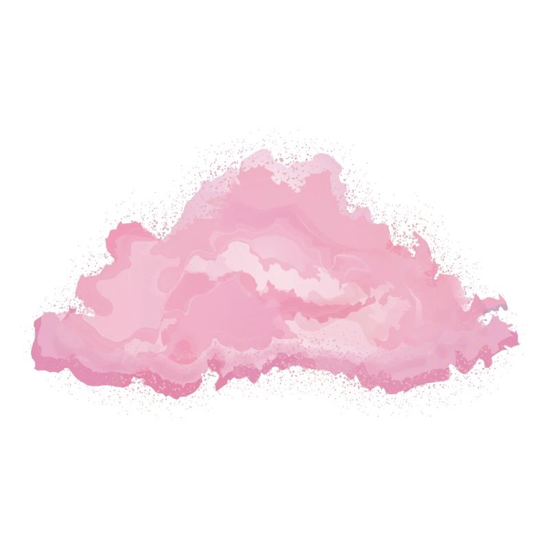 single fluffy white cloud in pink