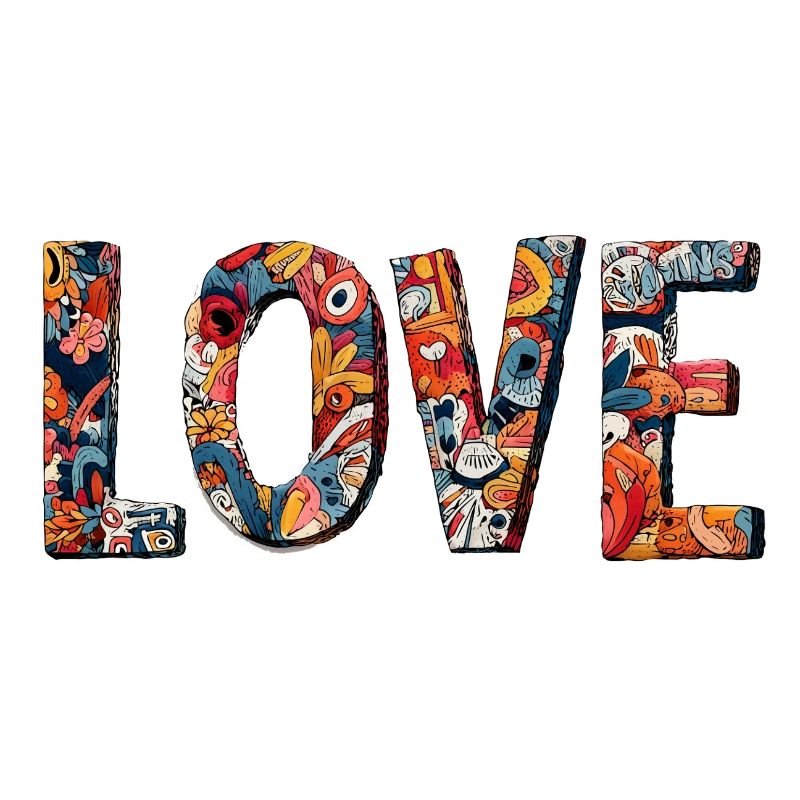 Conception créative de graffitis LOVE