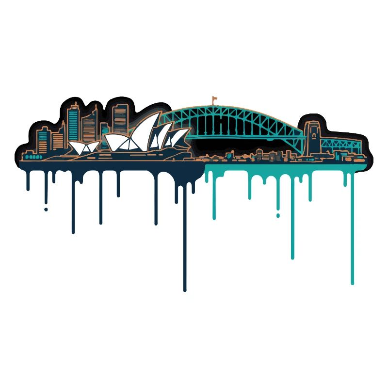 Sydney Skyline Neon Drop Print