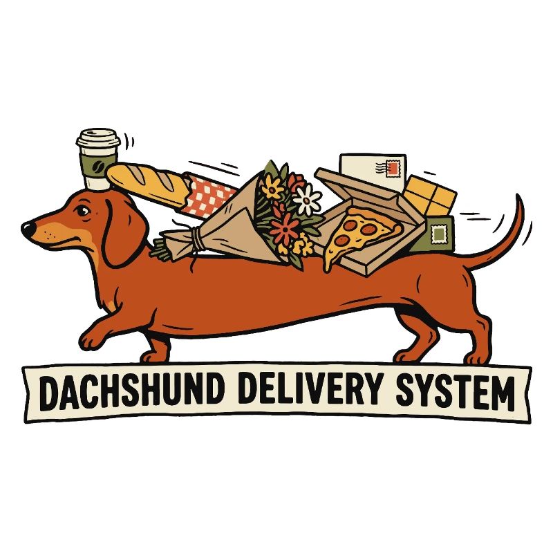 Système de livraison teckel design de chien drôle