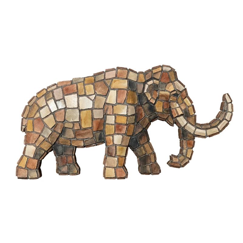 Mammoth Mosaic - Rustic Prehistoric Gift
