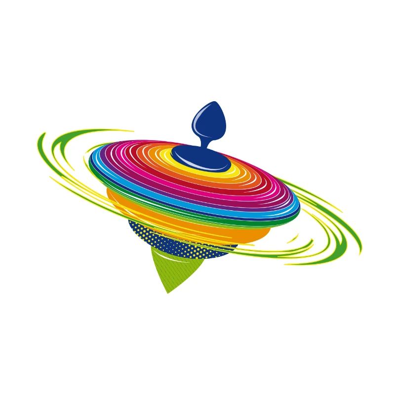 farbenfroher rotierender Kreisel