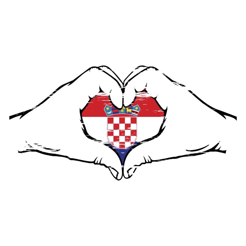 Croatie drapeau forme de coeur utilisé