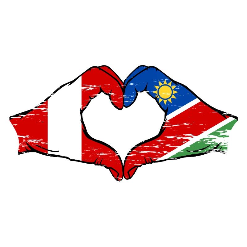 Peru Namibia flag heart used