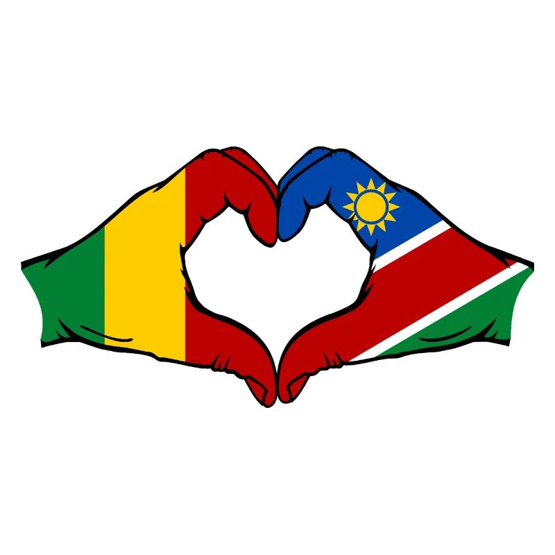 Drapeau du Mali Nairobi Mains Cœur