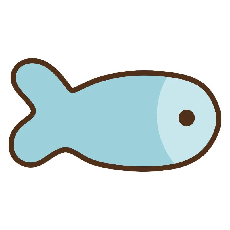 Minimalist Blue Fish Illustration
