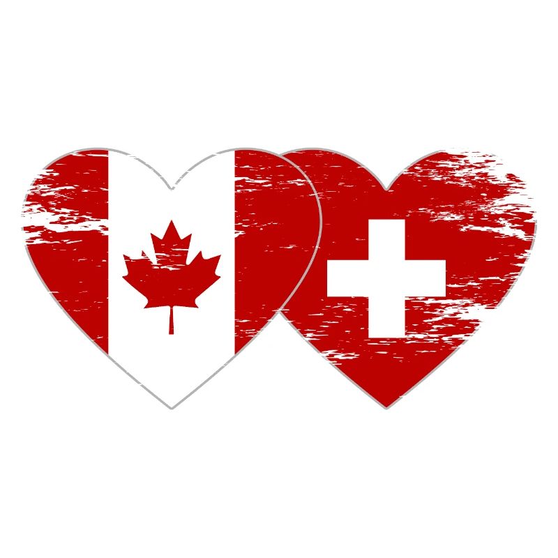 Cœur du drapeau Canada Suisse utilisé