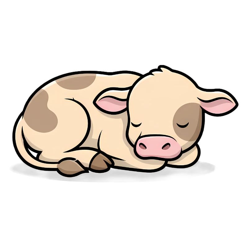 Veau endormi Vache bébé mignon