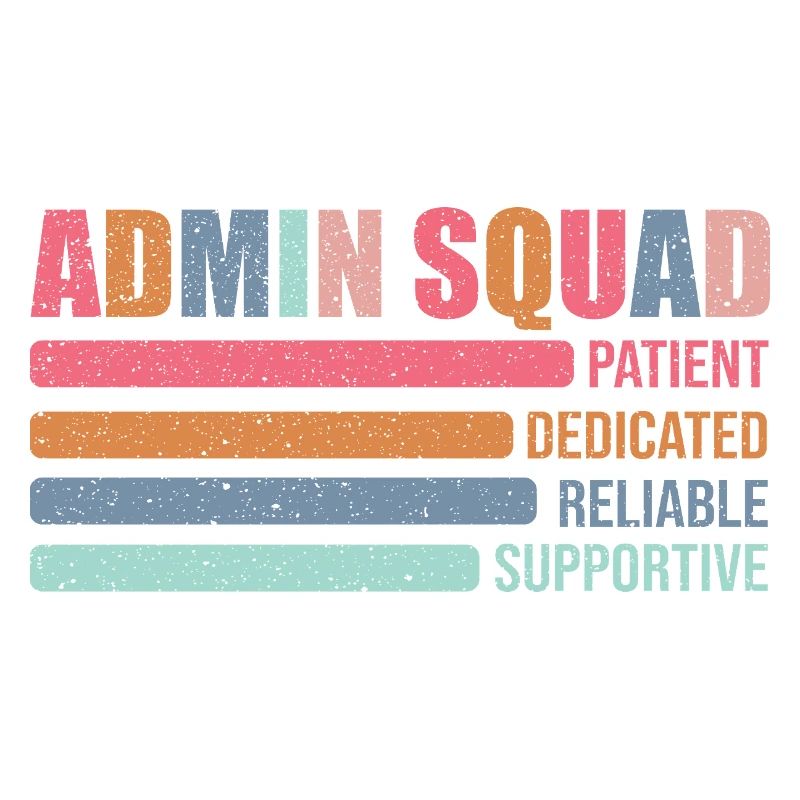 Admin Squad: Farbig Retro Büroteam Geschenk