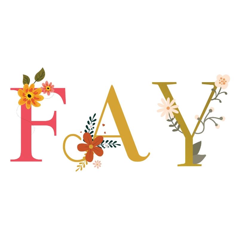 FAY name decorated with flowers
