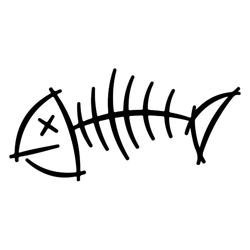 Herringbone Sketch – Minimalist Skeleton Motif