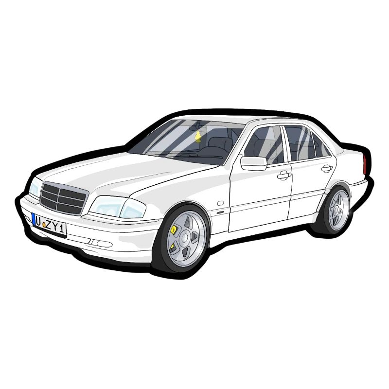 White Luxury Limousine Vector Print