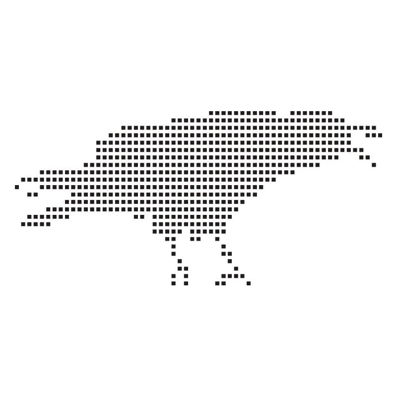 Raven Pixel Dot Silhouette