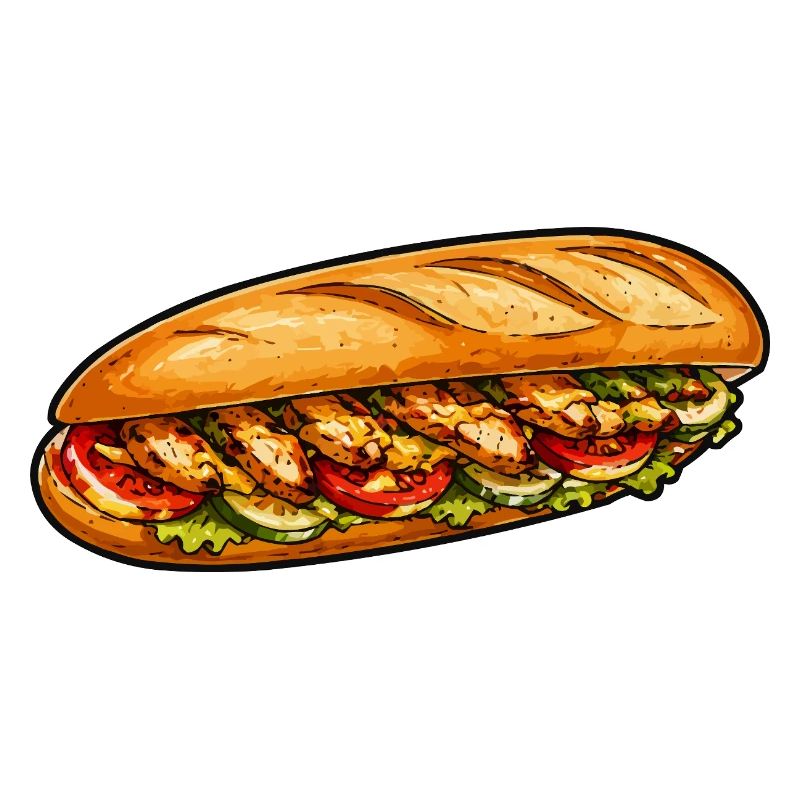 Frisch belegtes Baguette-Sandwich